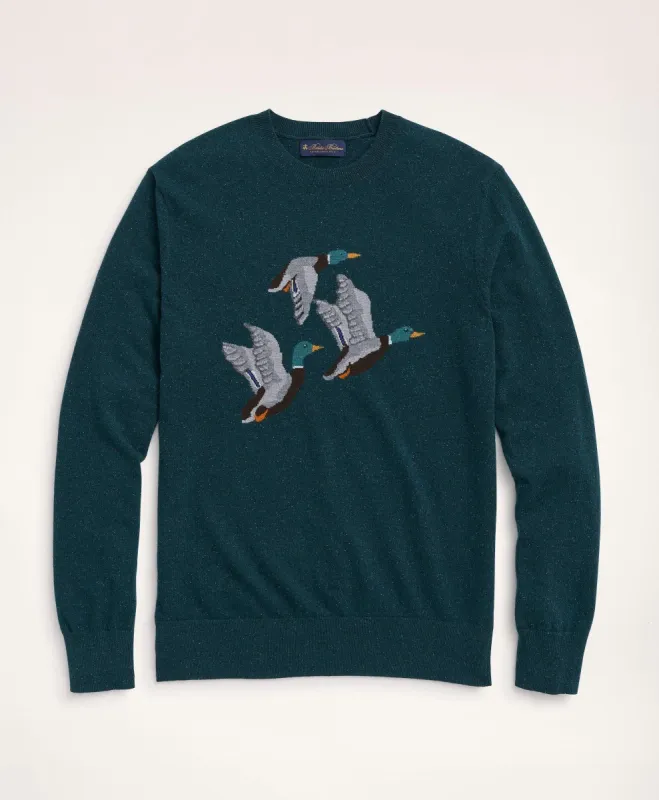 Merino-Silk-Cashmere Duck Intarsia Sweater sold by Brooks Brothers