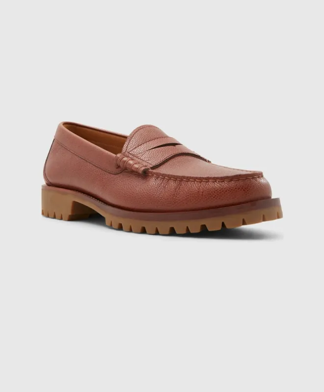 Leather Penny Loafer with Lug Sole made by Brooks Brothers