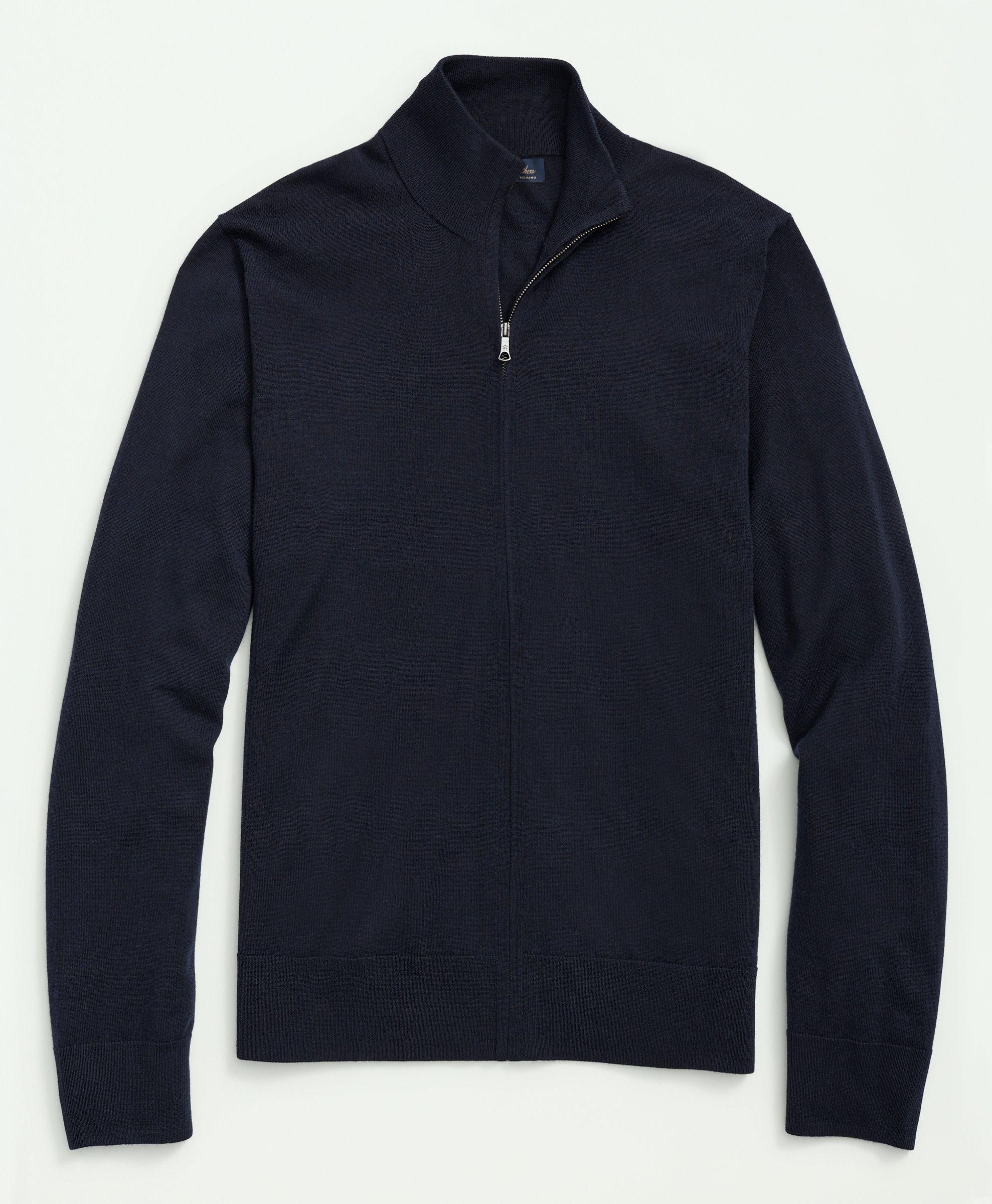 Fine Merino Wool Full Zip Sweater sold by Brooks Brothers product image thumbnail 2