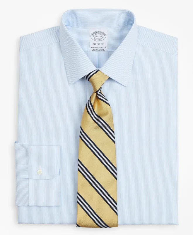 Stretch Milano Slim-Fit Dress Shirt, Non-Iron Poplin Ainsley Collar Dot sold by Brooks Brothers