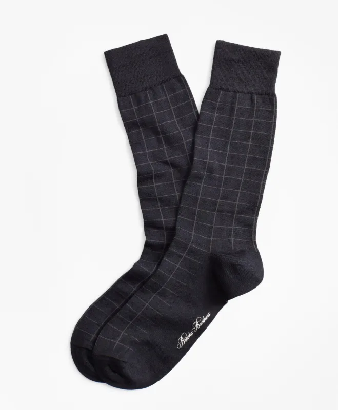 Windowpane Crew Socks sold by Brooks Brothers