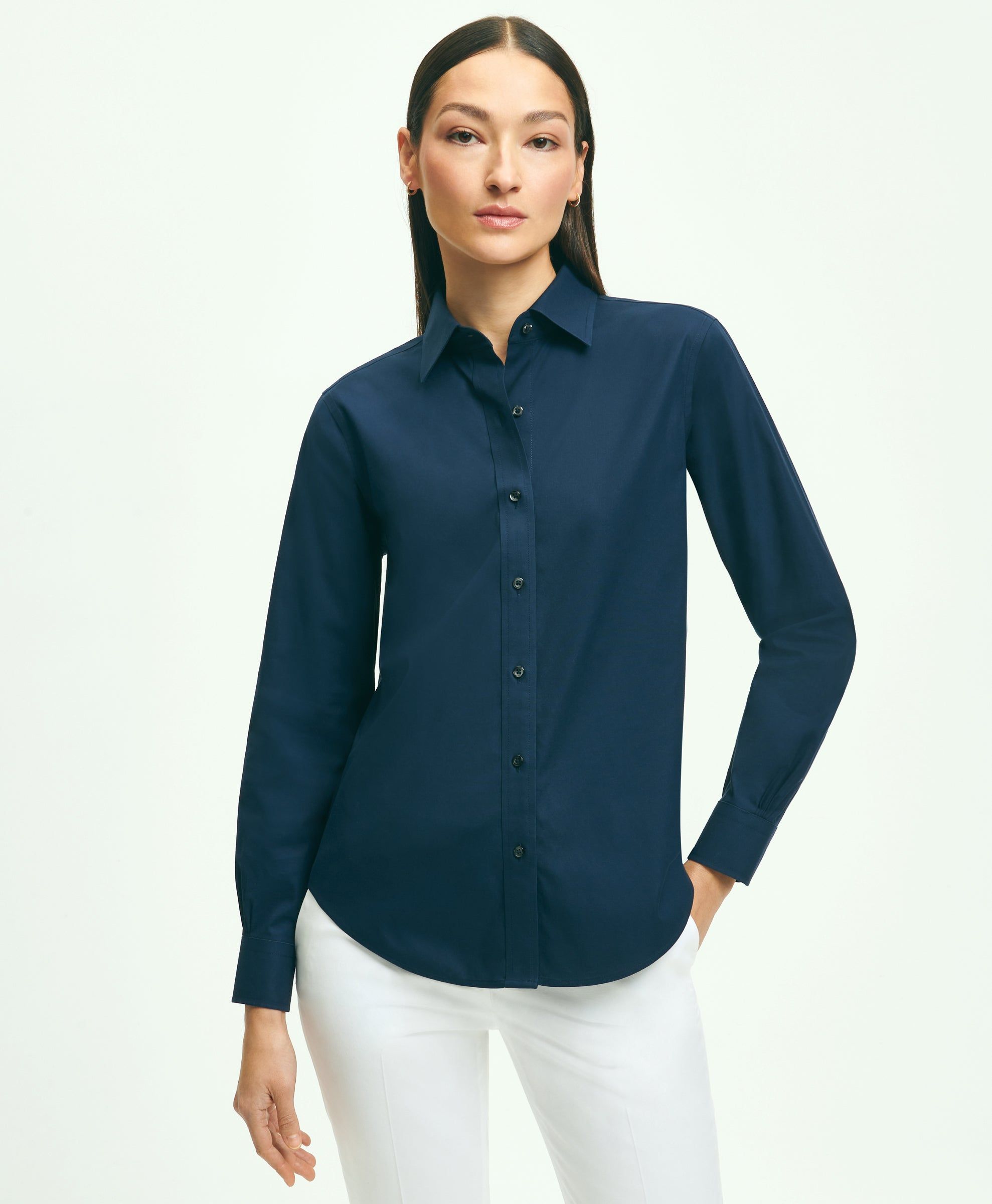 Classic-Fit Non-Iron Stretch Supima Cotton Dress Shirt sold by Brooks Brothers product image thumbnail 4