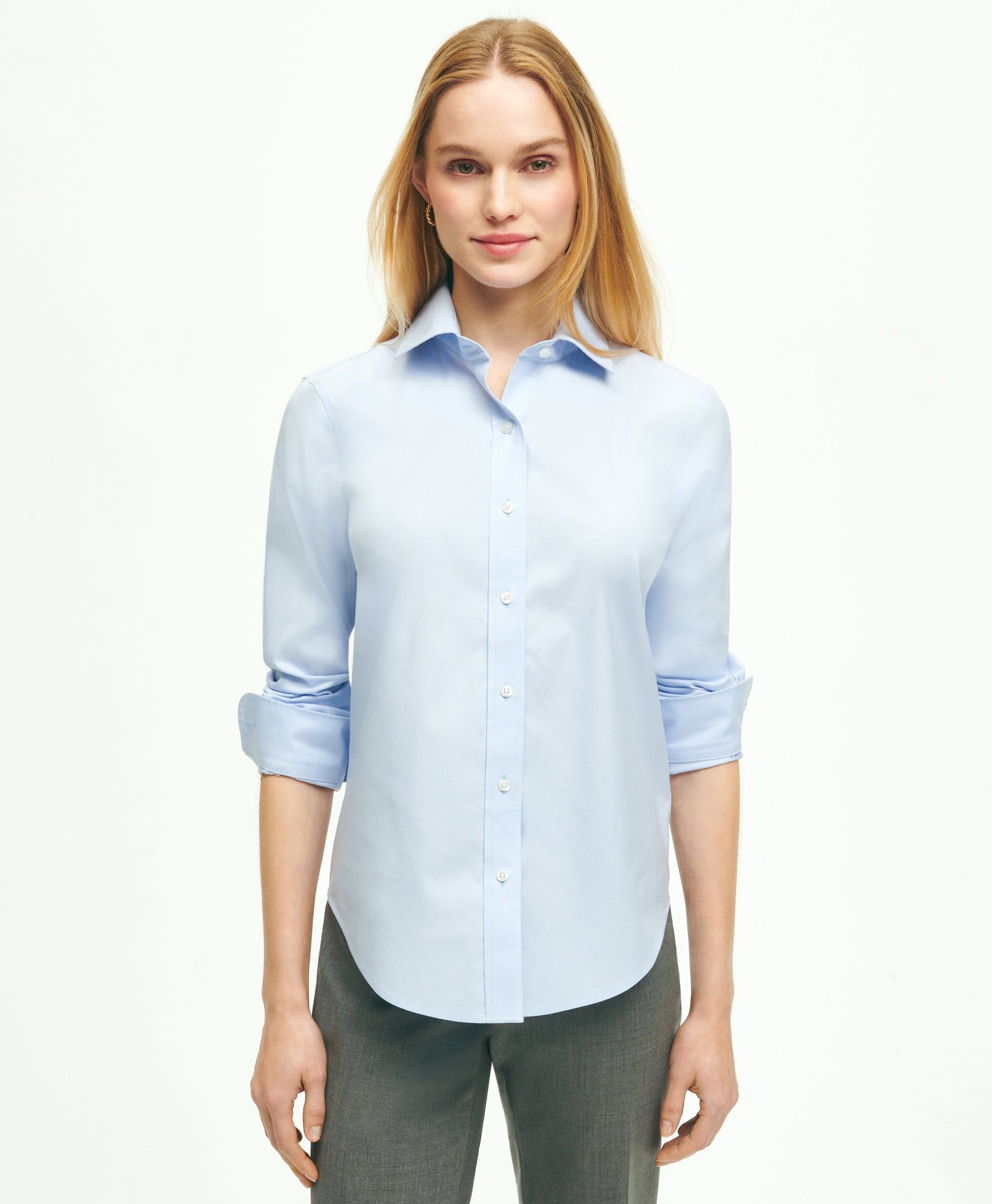Classic-Fit Non-Iron Stretch Supima Cotton Dress Shirt sold by Brooks Brothers product image thumbnail 3