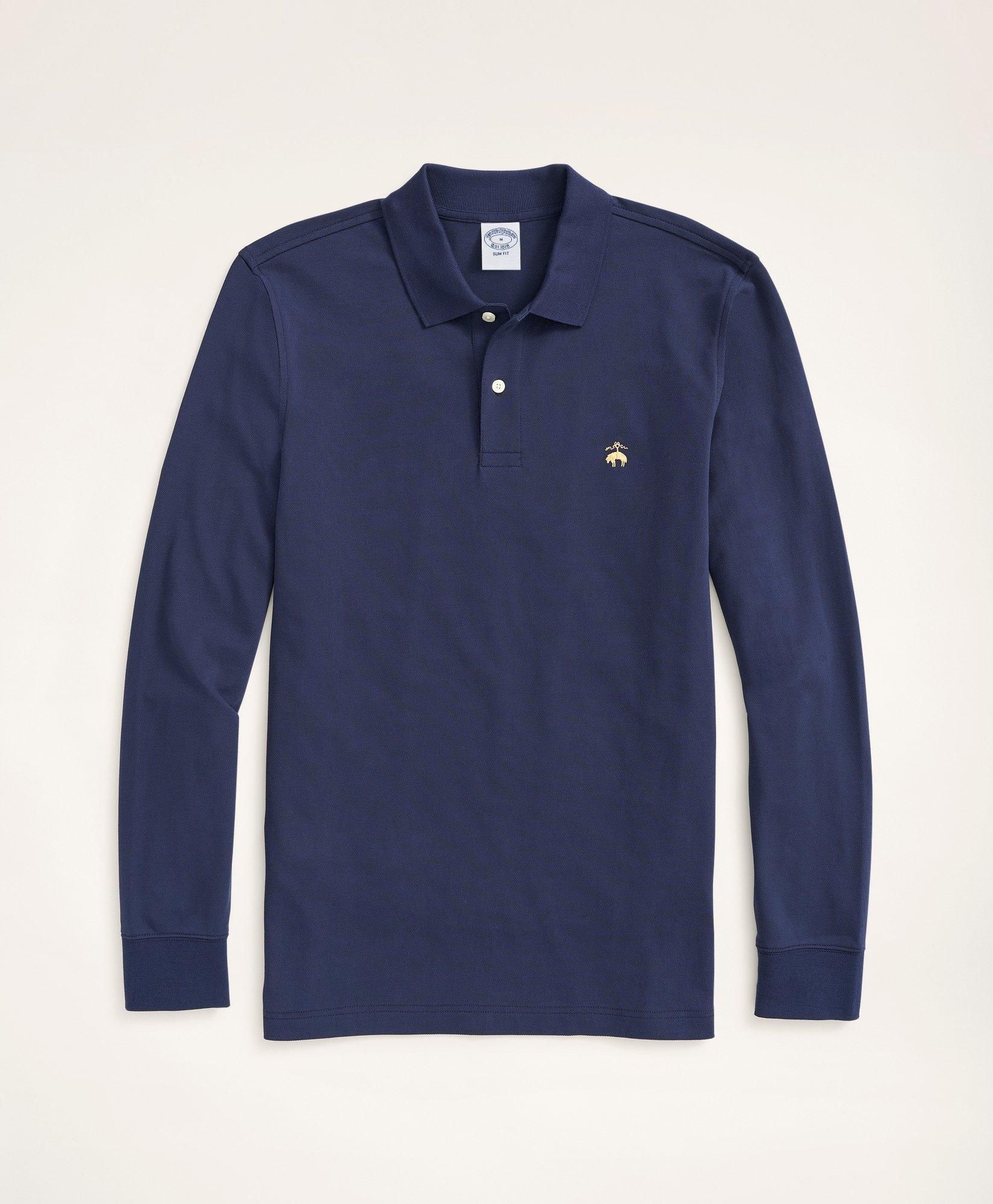 Golden Fleece Slim Fit Stretch Supima Long-Sleeve Polo Shirt sold by Brooks Brothers product image thumbnail 3