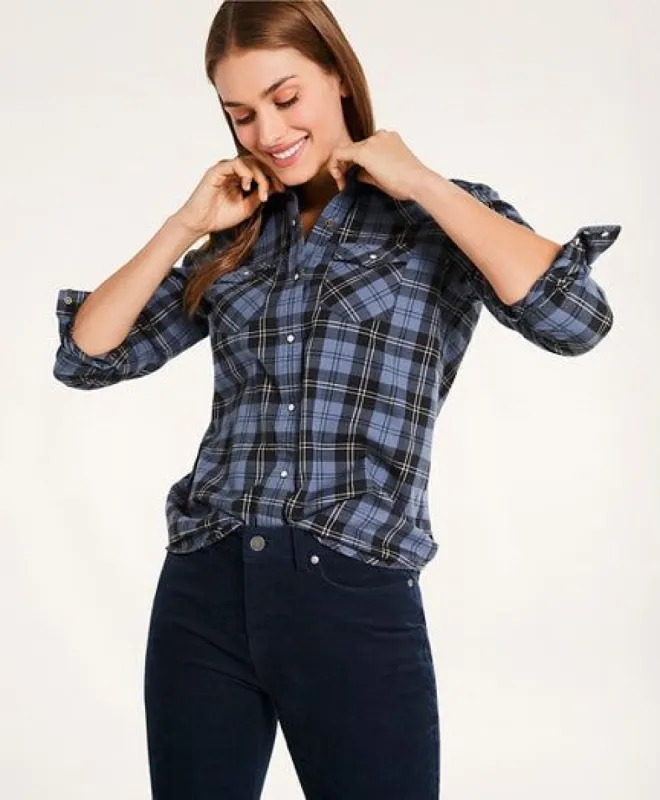 Flannel Plaid Western Shirt sold by Brooks Brothers