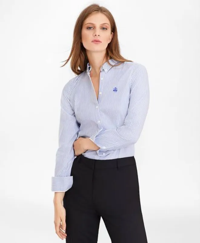 Non-Iron Tailored-Fit Bengal Stripe Supima Cotton Pinpoint Oxford Shirt sold by Brooks Brothers