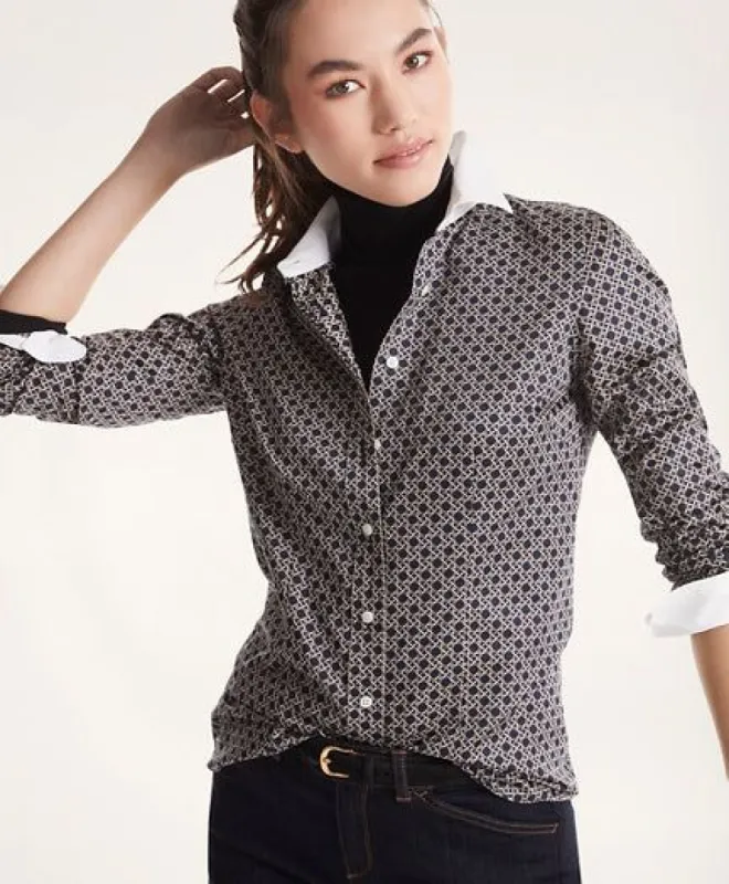 Supima Cotton Caning Print Blouse sold by Brooks Brothers