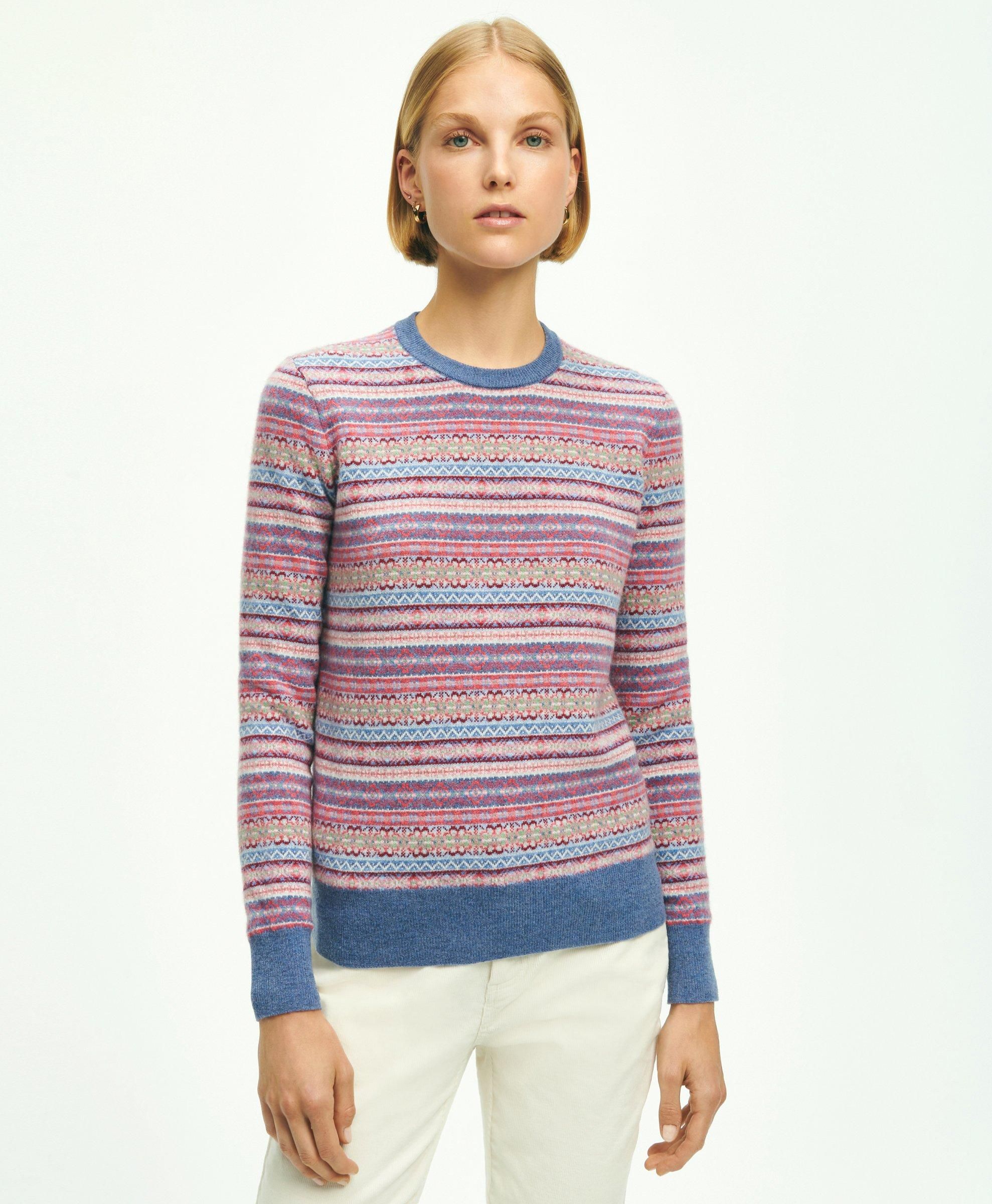 Lambswool Fair Isle Crew Neck Sweater sold by Brooks Brothers