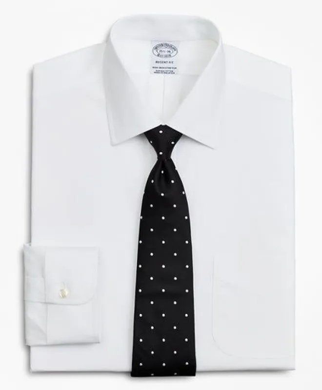 Stretch Regent Regular-Fit  Dress Shirt, Non-Iron Poplin Ainsley Collar sold by Brooks Brothers