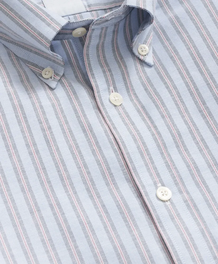 Stretch Cotton Non-Iron Oxford Polo Button Down Collar, Striped Shirt sold by Brooks Brothers product image thumbnail 2
