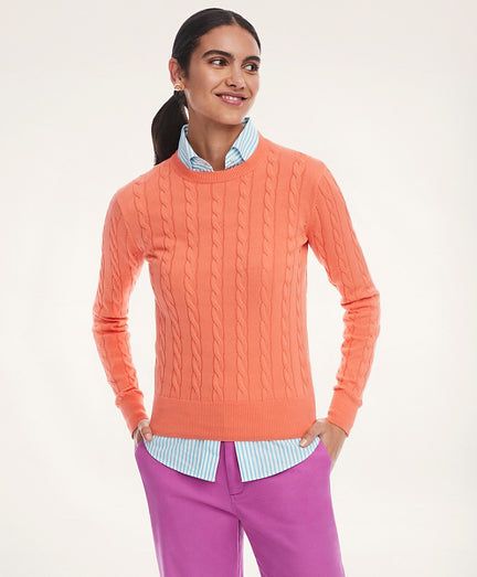 Supima Cotton Cable Sweater sold by Brooks Brothers product image thumbnail 4