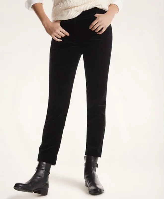 Stretch Velvet Ankle Pants sold by Brooks Brothers