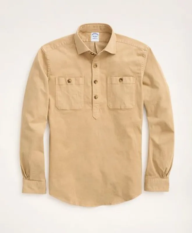 Stretch Cotton Garment Dye Popover sold by Brooks Brothers