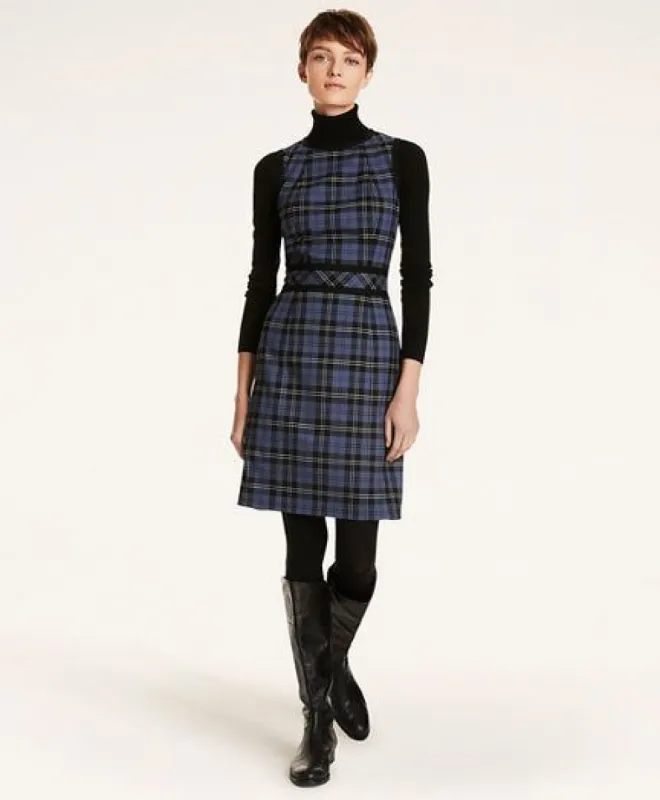 Tartan Twill A-Line Sleeveless Dress sold by Brooks Brothers