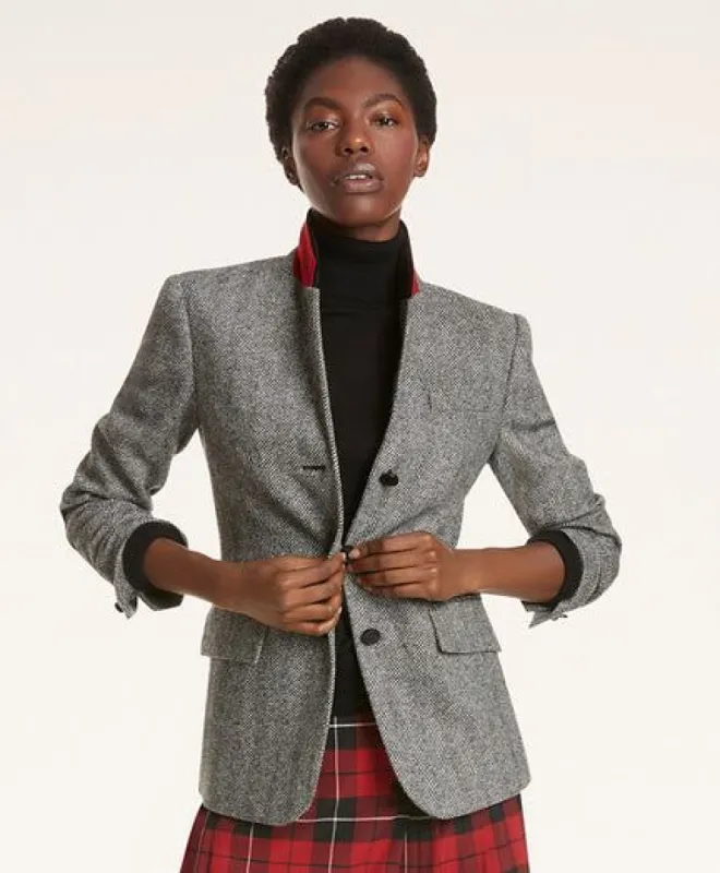 Wool Herringbone Jacket made by Brooks Brothers