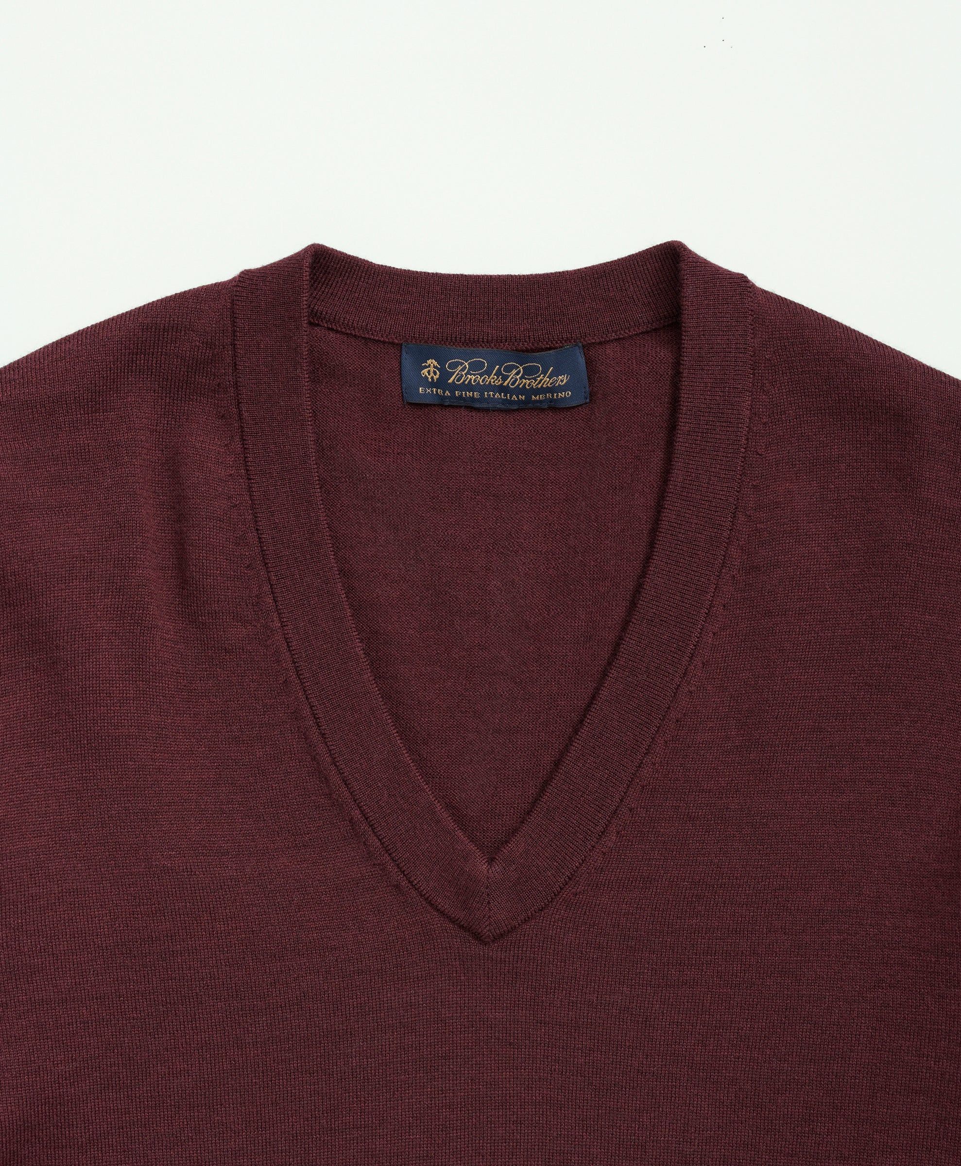 Fine Merino Wool V-Neck Sweater sold by Brooks Brothers product image thumbnail 4