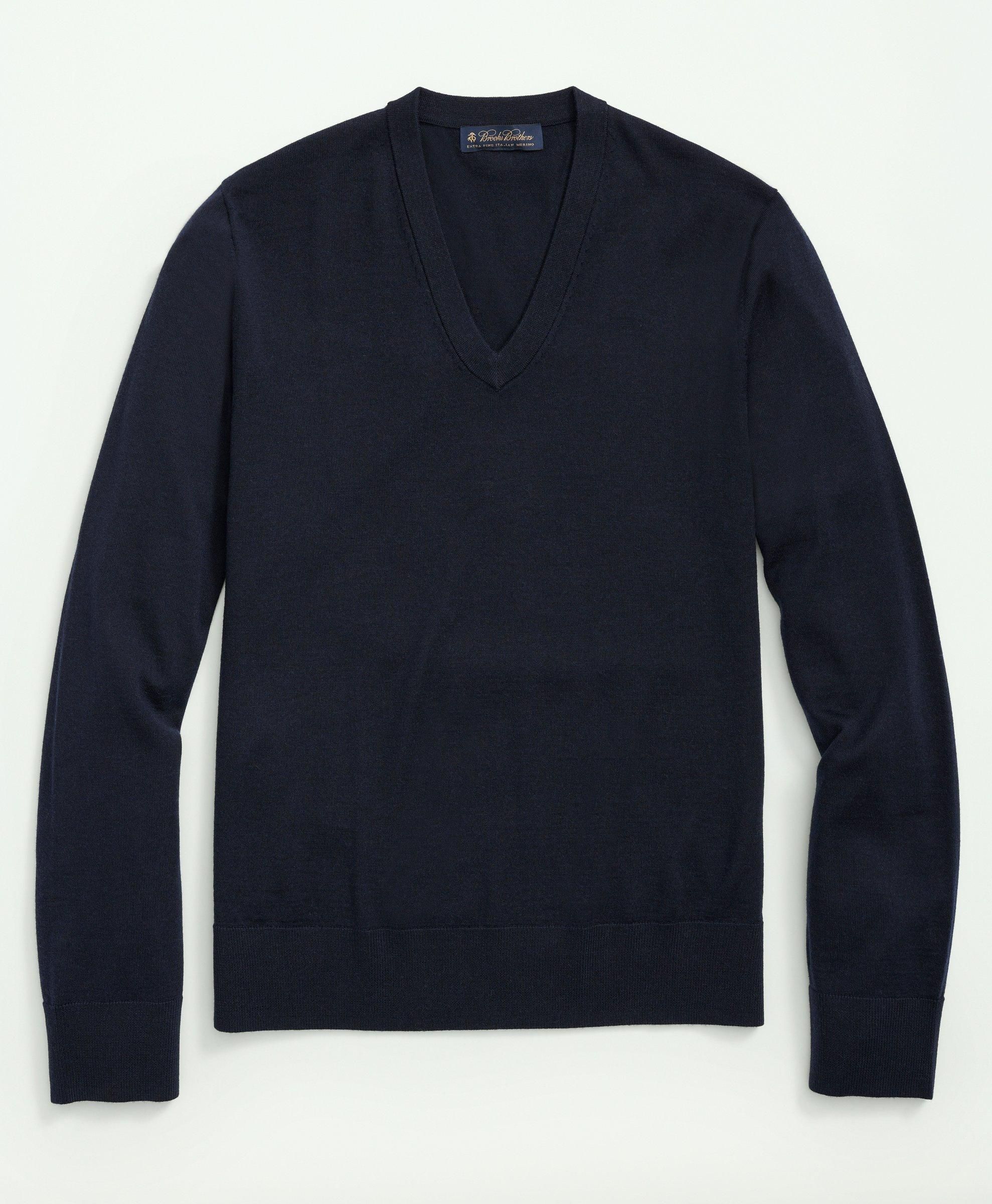 Fine Merino Wool V-Neck Sweater sold by Brooks Brothers product image thumbnail 3