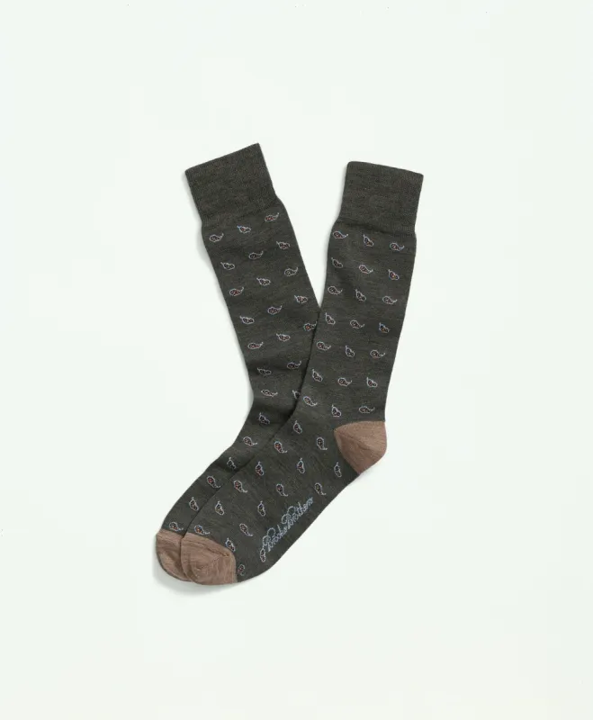 Wool Blend Paisley Socks sold by Brooks Brothers