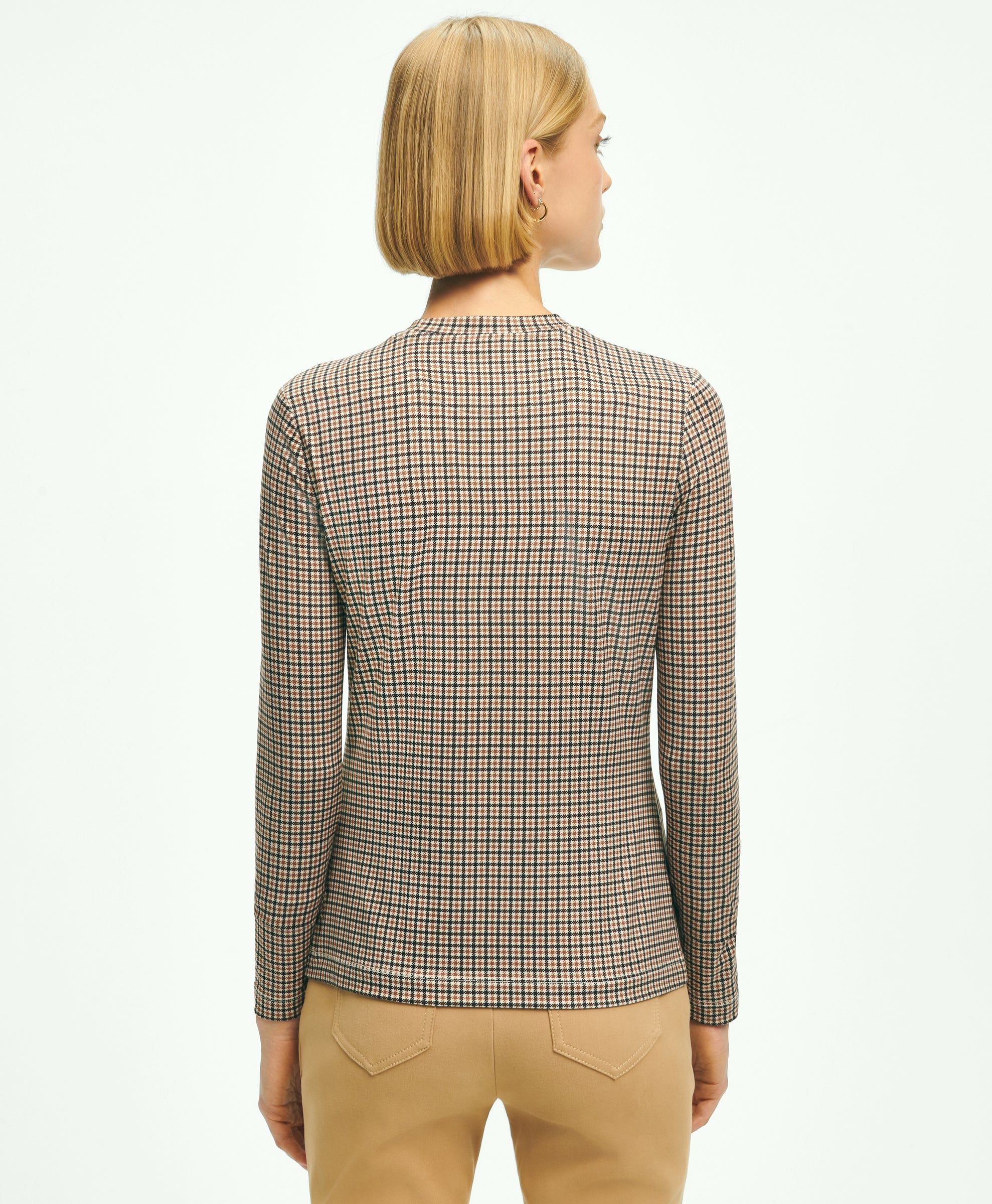 Jersey Tattersall Print Long-Sleeve T-Shirt sold by Brooks Brothers product image thumbnail 3
