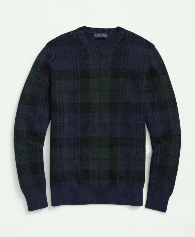 Cotton Crewneck Black watch Sweater sold by Brooks Brothers