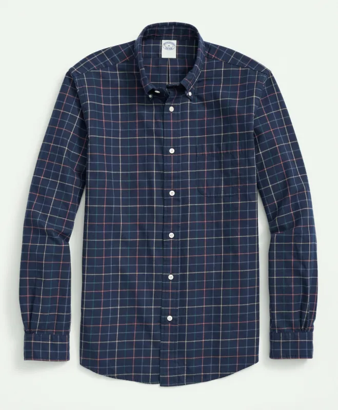 Archival Brushed Twill Plaid Shirt sold by Brooks Brothers