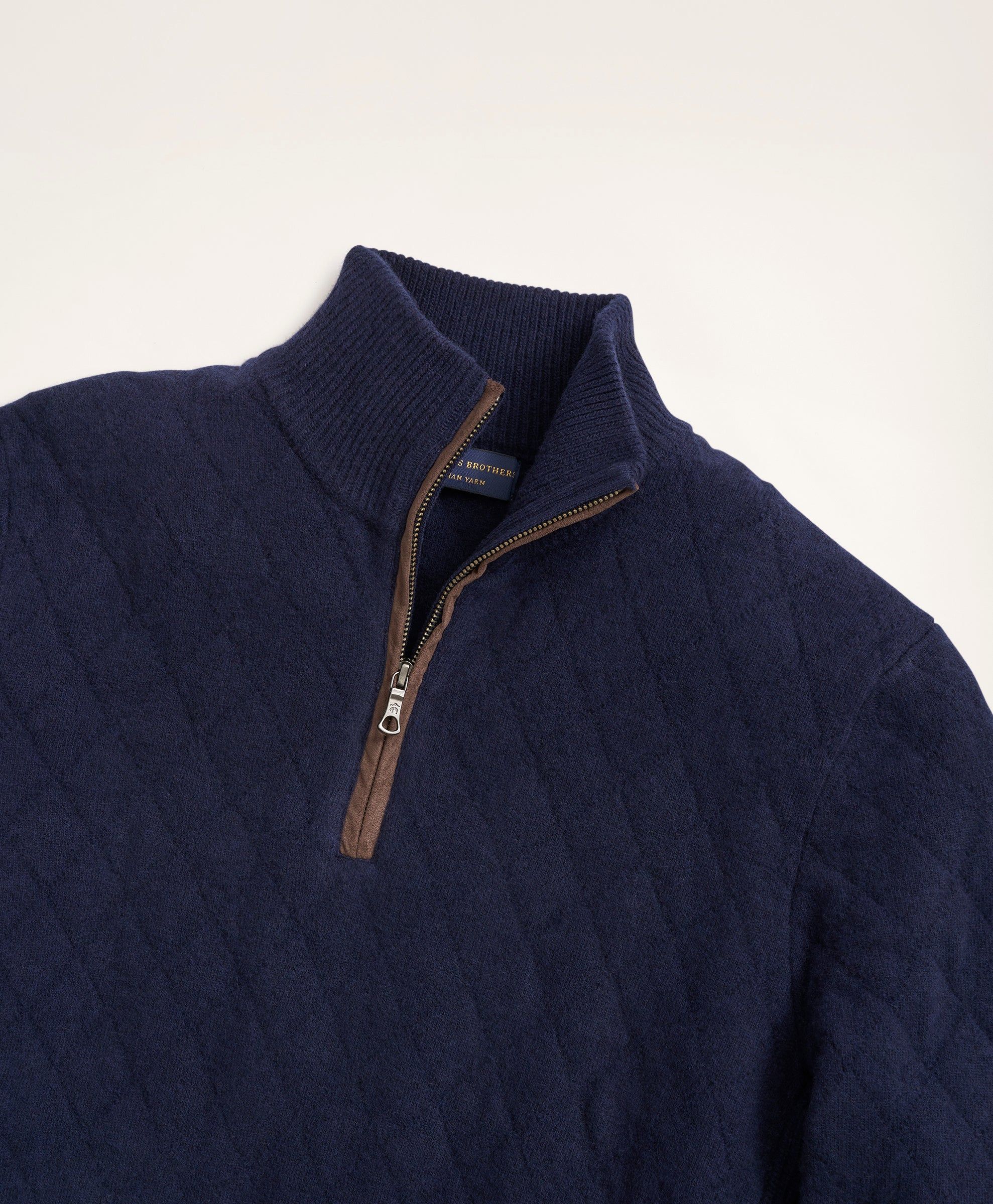 Wool Cashmere Quilted Half-Zip sold by Brooks Brothers product image thumbnail 3