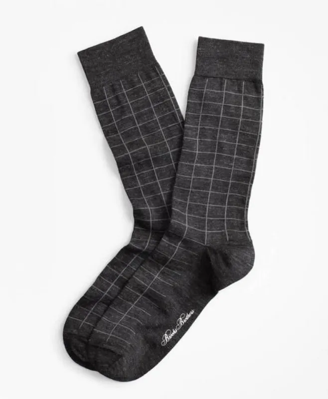 Windowpane Crew Socks sold by Brooks Brothers