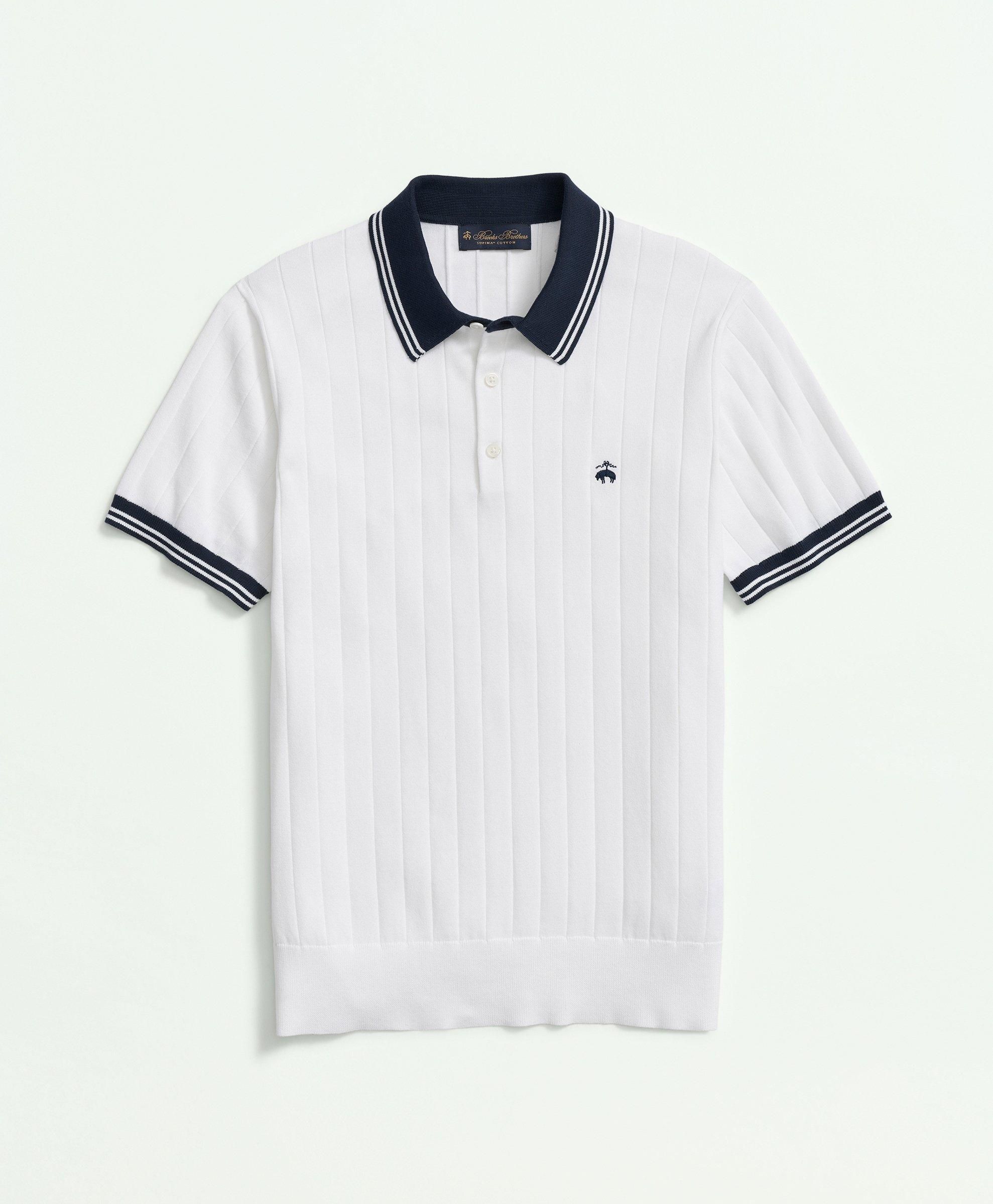 Vintage-Inspired Tennis Polo in Supima Cotton sold by Brooks Brothers