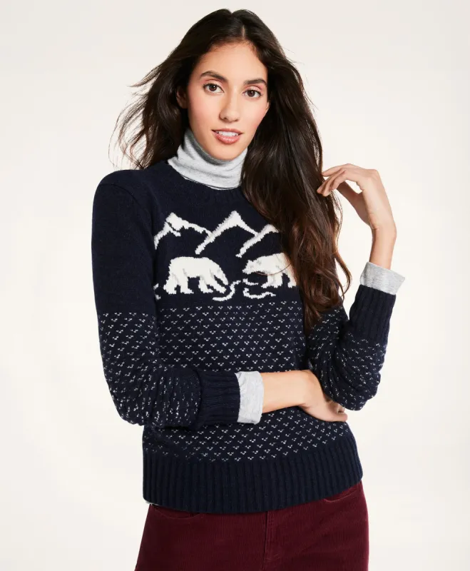 Lambswool Polar Bear Intarsia Sweater sold by Brooks Brothers