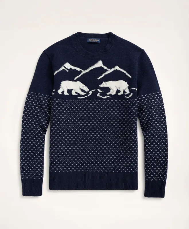 Polar Bear Lambswool Crewneck Sweater sold by Brooks Brothers