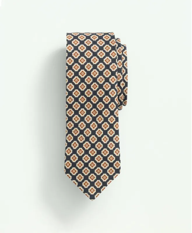 Linen Jacquard Geo Pattern Tie sold by Brooks Brothers