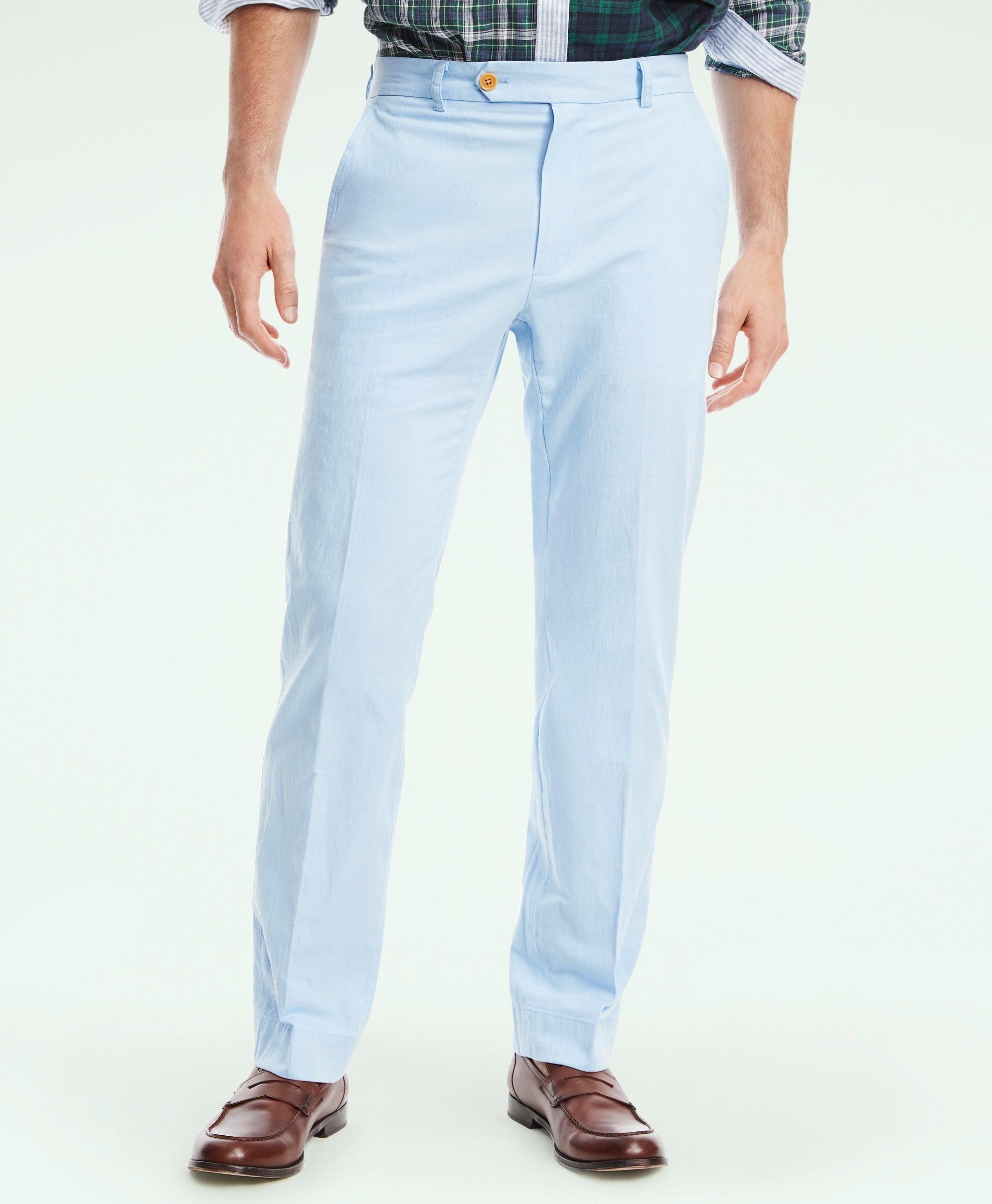 Clark Straight-Fit Stretch Cotton Linen Chino Pants sold by Brooks Brothers