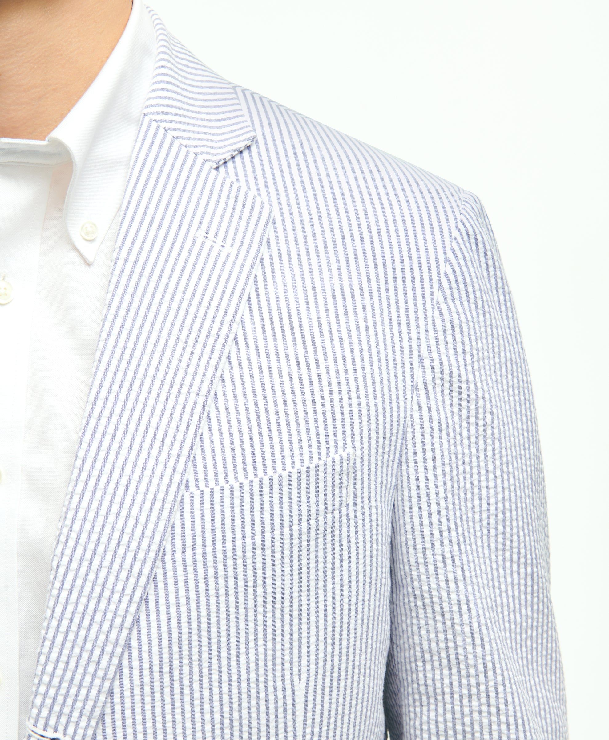 Regent Classic-Fit Stretch Cotton Seersucker Sport Coat sold by Brooks Brothers product image thumbnail 5