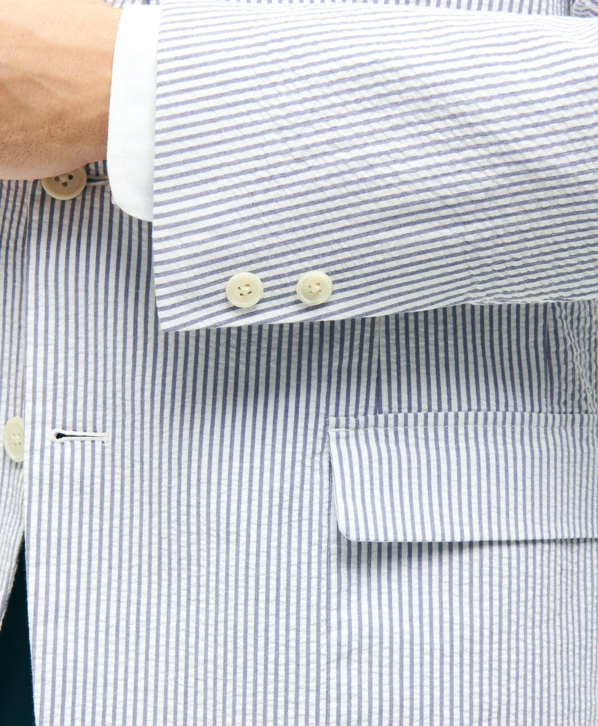 Regent Classic-Fit Stretch Cotton Seersucker Sport Coat sold by Brooks Brothers product image thumbnail 3