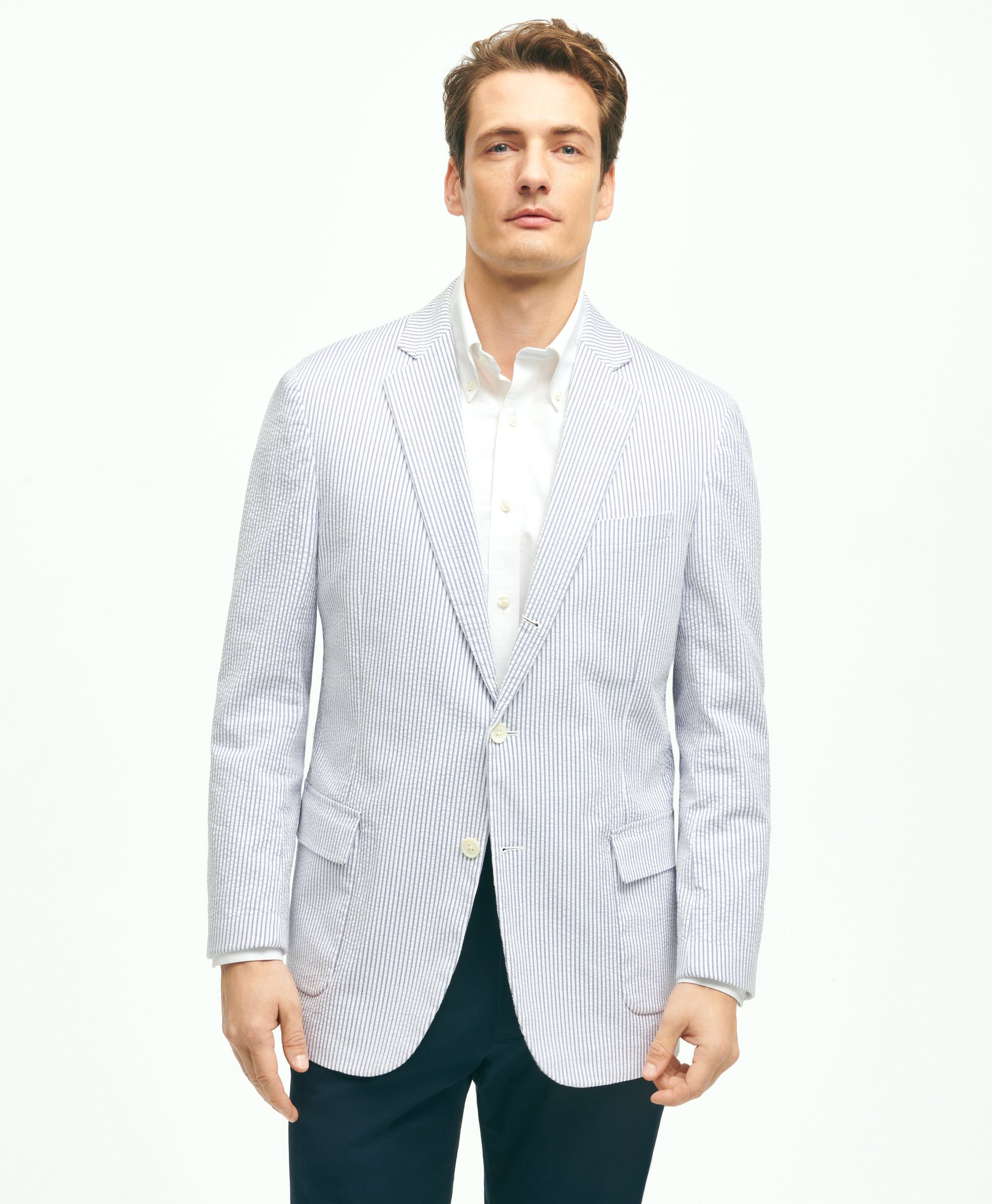 Regent Classic-Fit Stretch Cotton Seersucker Sport Coat sold by Brooks Brothers
