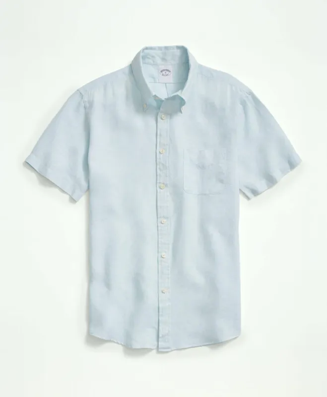 Regent Regular-Fit Irish Linen Short-Sleeve Sport Shirt sold by Brooks Brothers