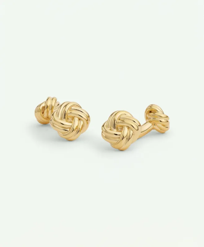 Sterling Silver Gold-Plated Knot Cufflinks sold by Brooks Brothers