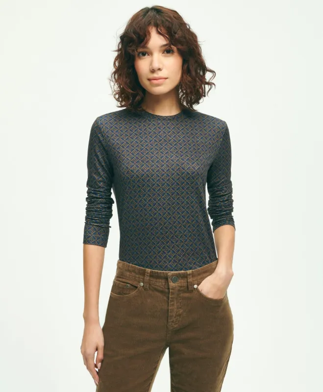 Jersey Equestrian Print Long-Sleeve T-Shirt sold by Brooks Brothers