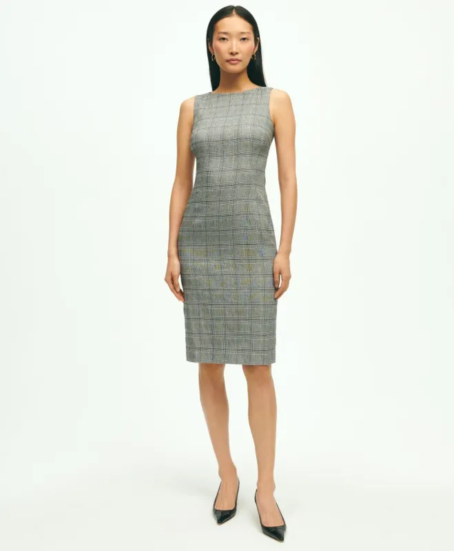 Linen Blend Glen Plaid Sheath Dress sold by Brooks Brothers