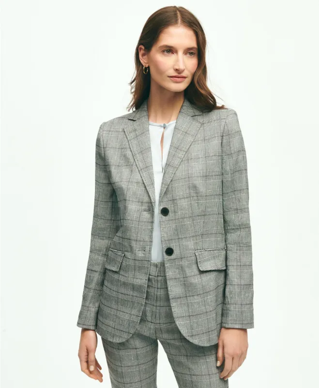 Linen Blend Glen Plaid Jacket sold by Brooks Brothers