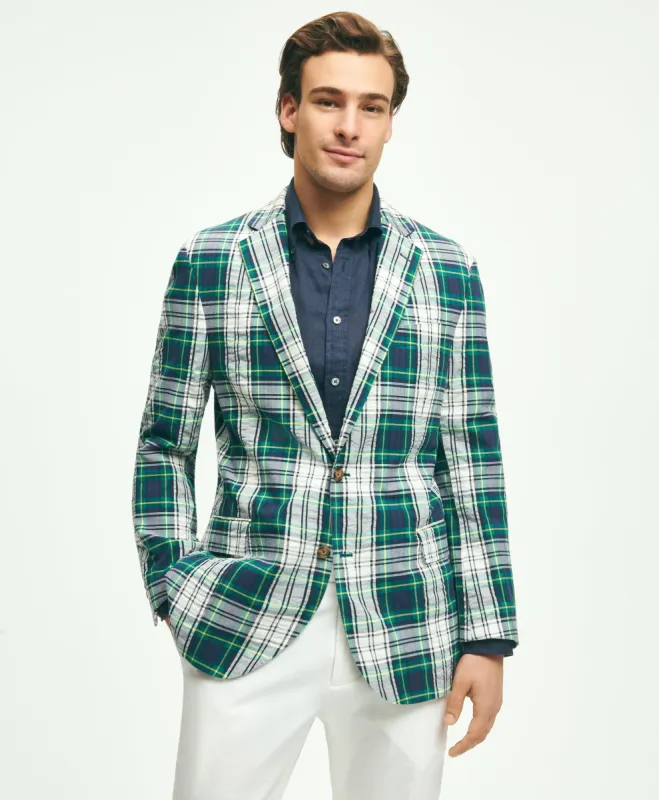 Regent Classic-Fit Cotton Seersucker Madras Plaid Sport Coat sold by Brooks Brothers