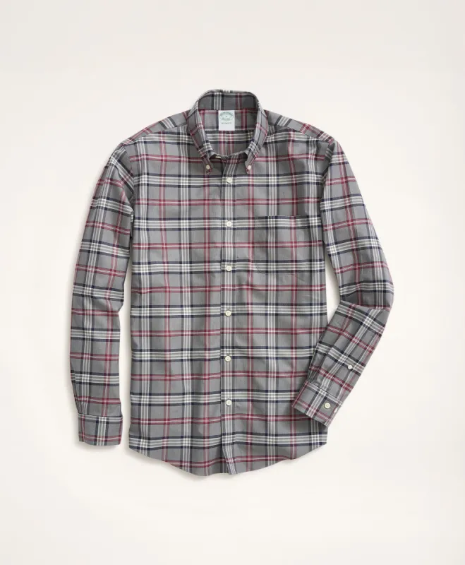 Milano Slim-Fit Non-Iron Stretch Twill Tartan Shirt sold by Brooks Brothers