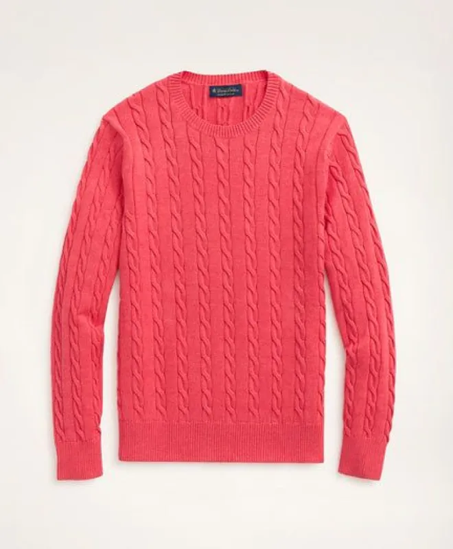 Supima Cotton Cable Crewneck Sweater sold by Brooks Brothers