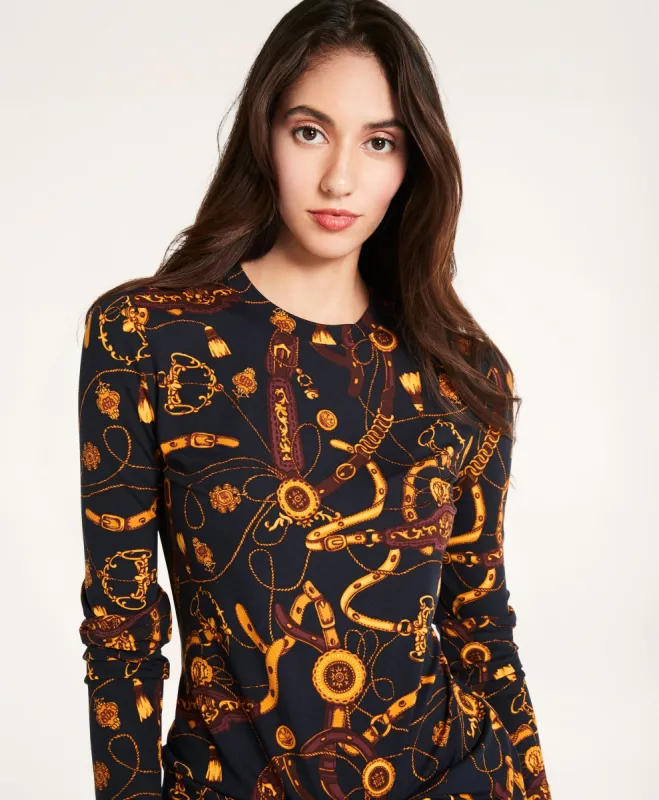 Equestrian Belt Print Long-Sleeve T-Shirt sold by Brooks Brothers