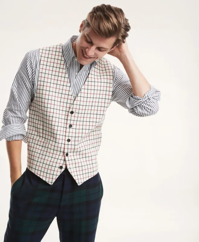 Tattersall Lambswool Vest sold by Brooks Brothers