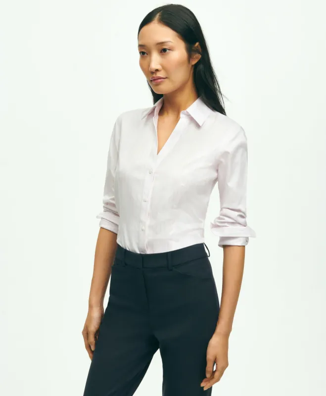 Fitted Stretch Supima Cotton Non-Iron Striped Dress Shirt sold by Brooks Brothers