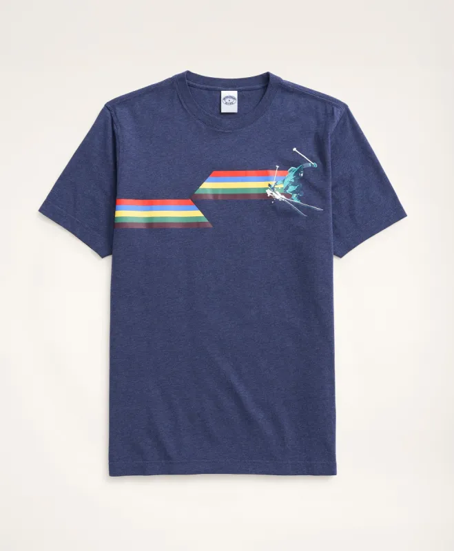 Skiing Graphic T-Shirt sold by Brooks Brothers