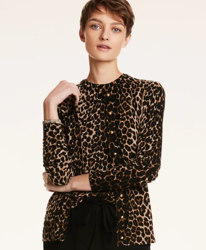 Merino Leopard Print Cardigan sold by Brooks Brothers