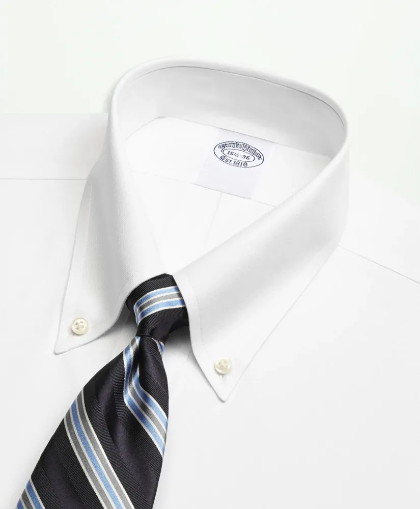 Stretch Supima<sup>®</sup> Cotton Non-Iron Pinpoint Oxford Button-Down Collar Dress Shirt sold by Brooks Brothers product image thumbnail 2