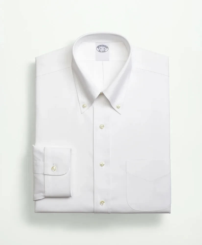 Stretch Supima<sup>®</sup> Cotton Non-Iron Pinpoint Oxford Button-Down Collar Dress Shirt sold by Brooks Brothers product image thumbnail 4